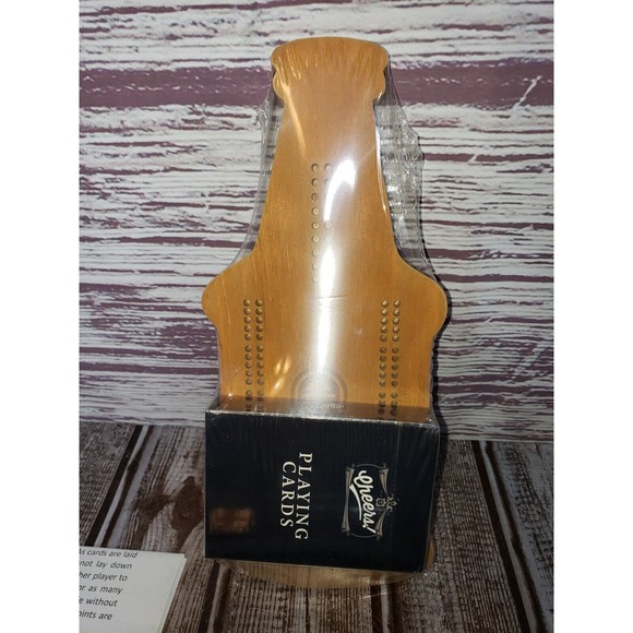 Bottle Shaped Cribbage Board Game Premium Wood-Playing Cards Ross & Rye open box - Picture 4 of 4